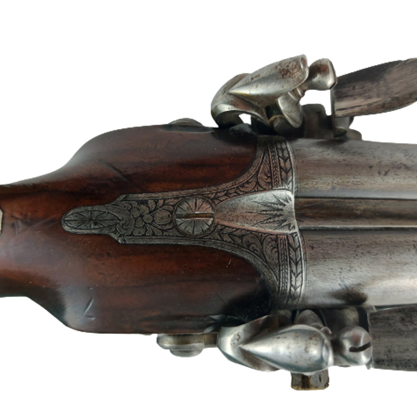 Antique British Sharpe London Double Flint Coach Pistol Circa 1805-1810