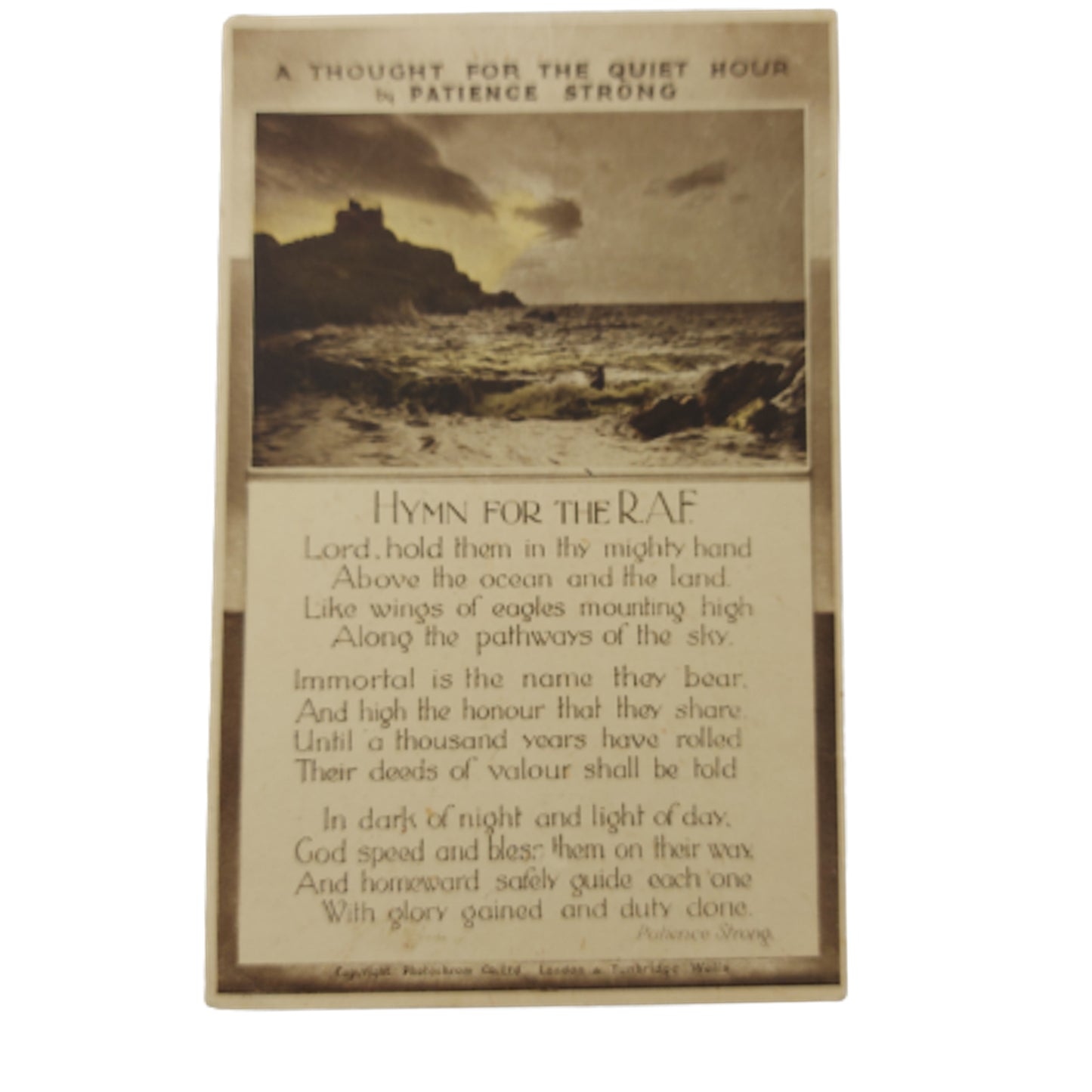 WW2 RAF Royal Air Force Hymn For The RAF Postcard