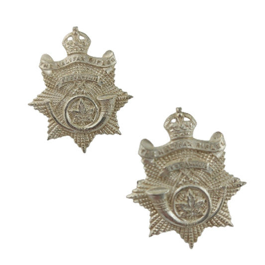 WW2 Canadian Halifax Rifles Officer's Collar Badge Pair