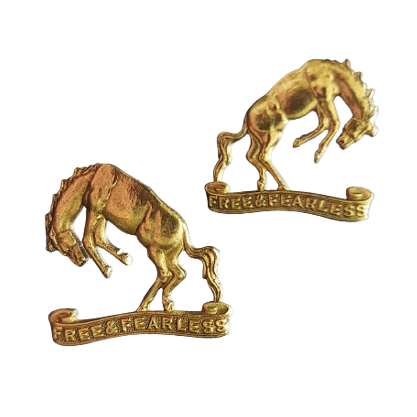 WW2 14th Canadian Light Horse Collar Badge Pair