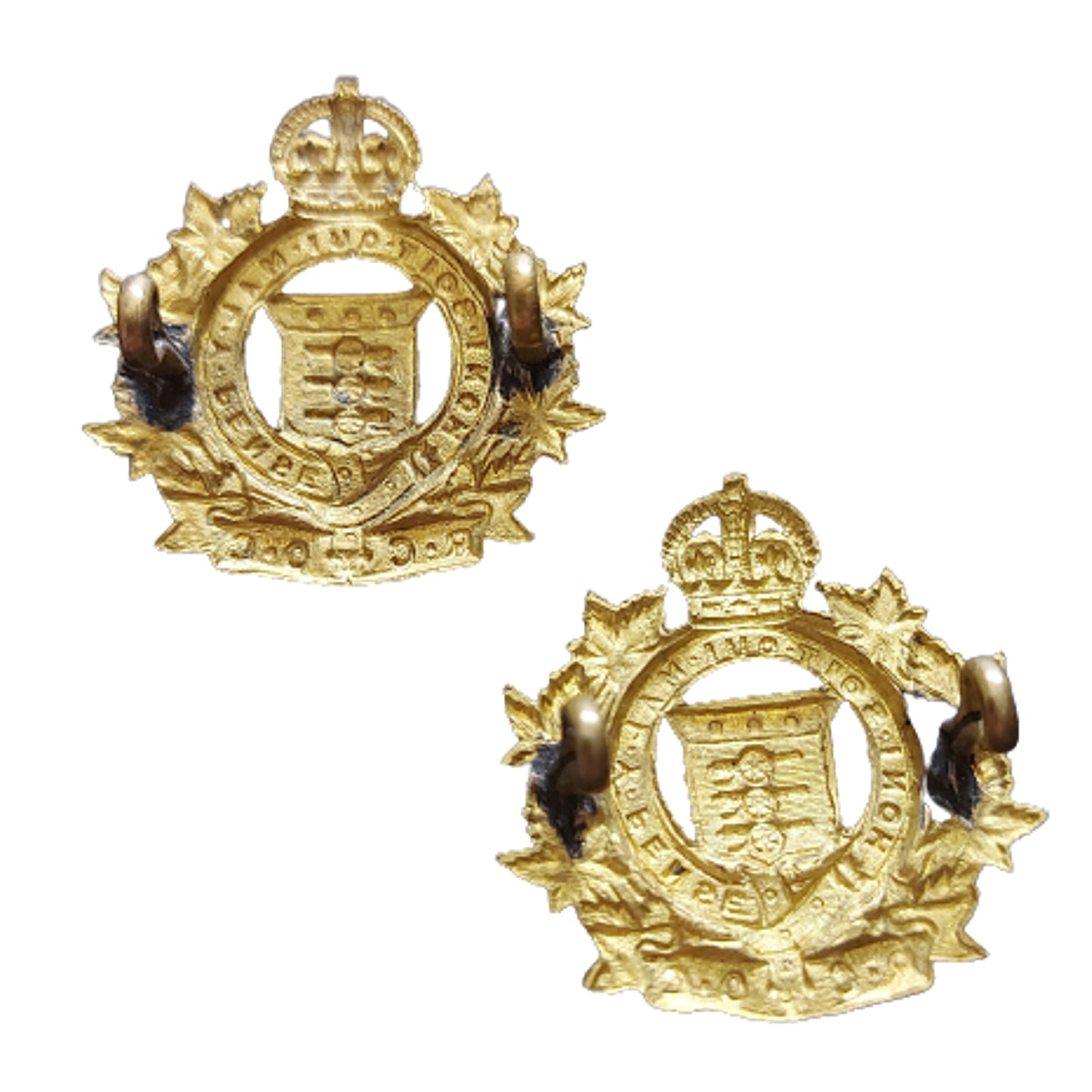 RCOC Royal Canadian Ordnance Corps Collar Badge Pair