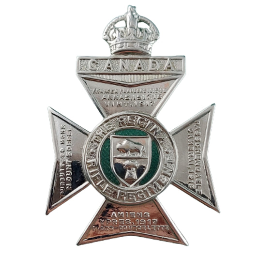 WW2 Canadian The Regina Rifles Officer's Cap Badge