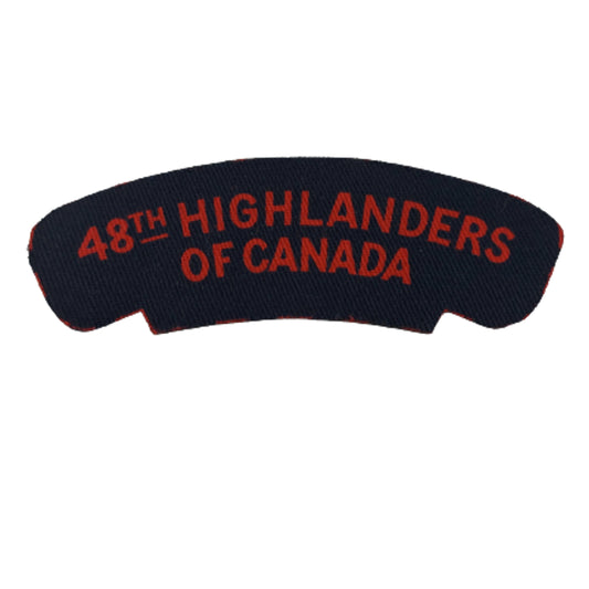 WW2 48th Highlanders Of Canada Printed Canvas Shoulder Title