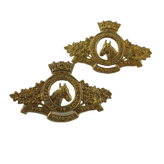 WW2 Canadian 4th Princess Louis Dragoon Guards Collar Badges
