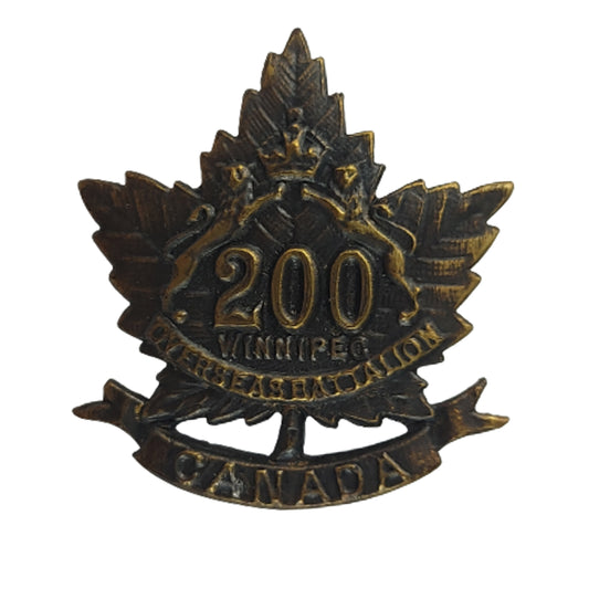 WW1 Canadian 200th Battalion Winnipeg Collar Badge - Birks 1916