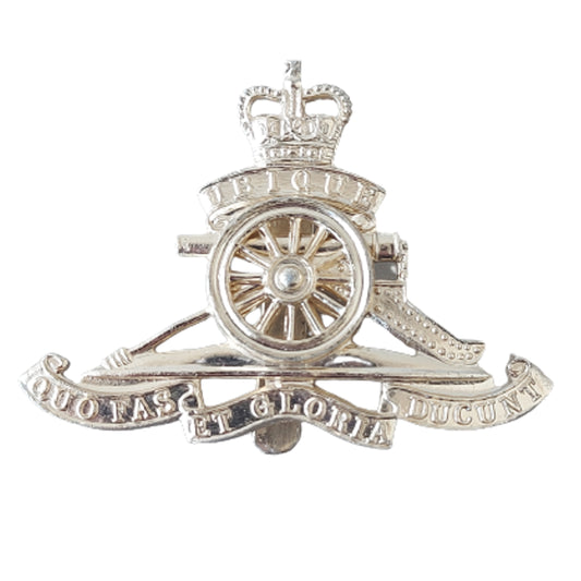 Post-WW2 Canadian Forces RCA Royal Canadian Artillery Stay Brite Cap Badge