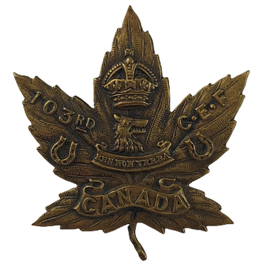 WW1 Canadian 103rd Battalion Cap Badge - Victoria B.C.