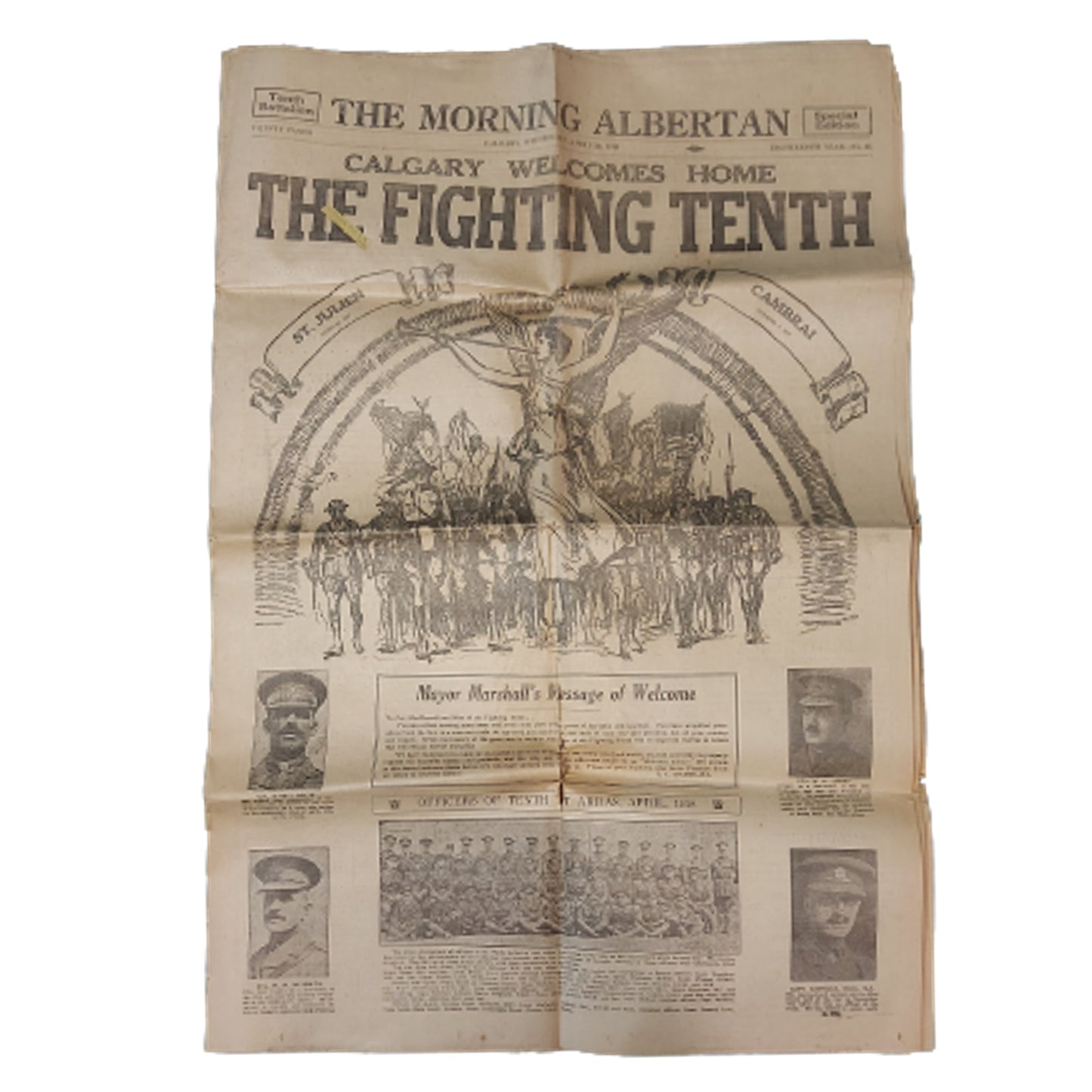 WW1 Canadian 10th Battalion Welcome Home Newspaper