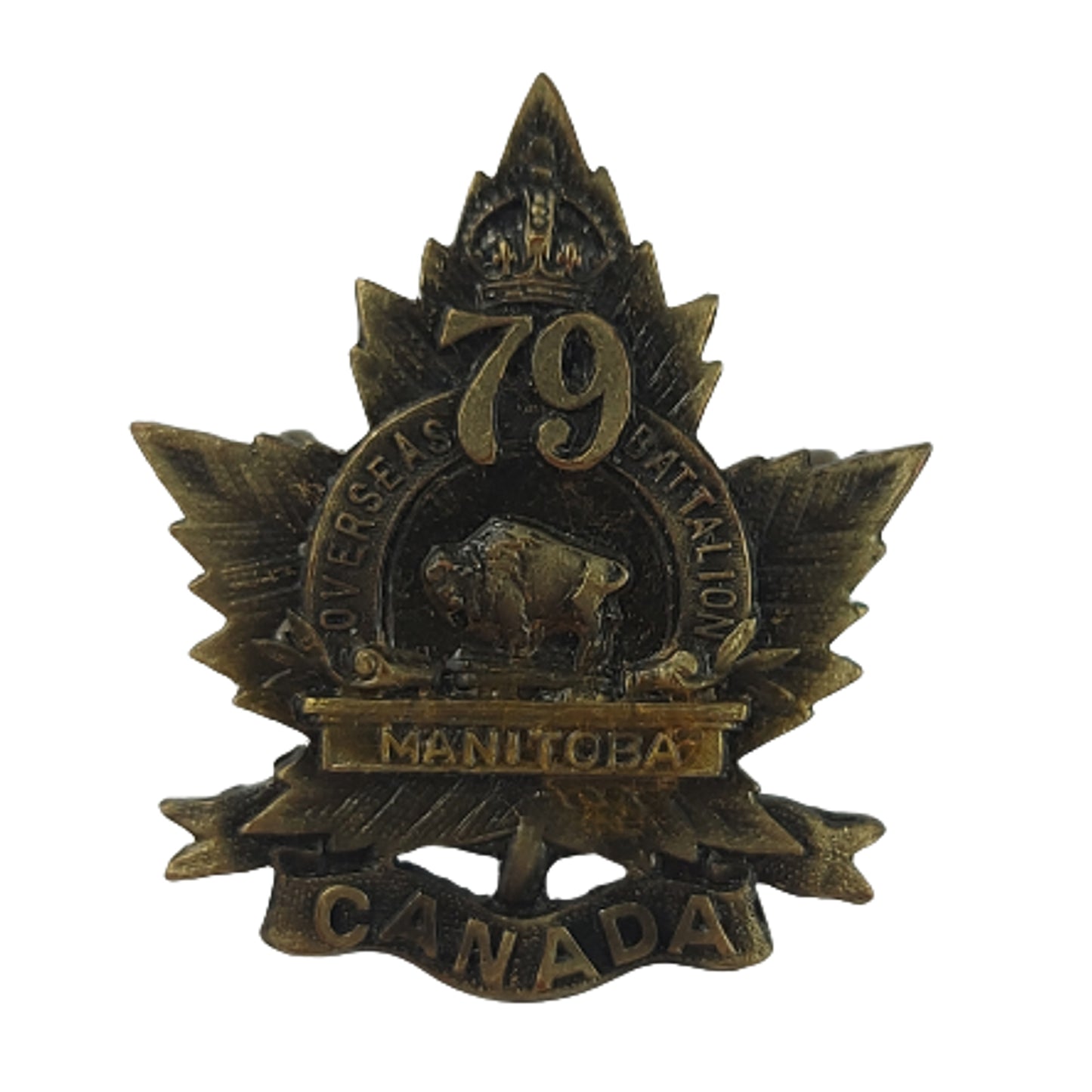 WW1 Canadian 79th Battalion Manitoba Collar Badge