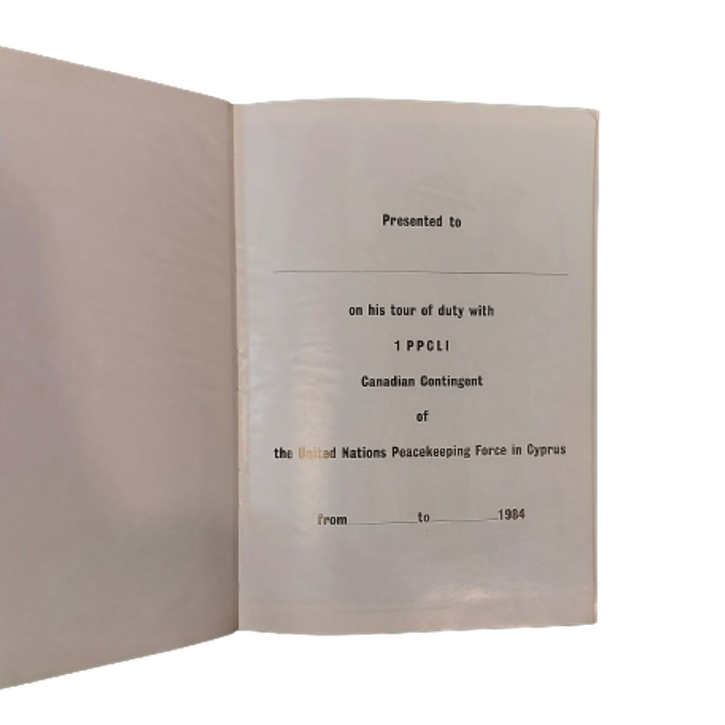 PPCLI Cyprus 1984 Regimental Book