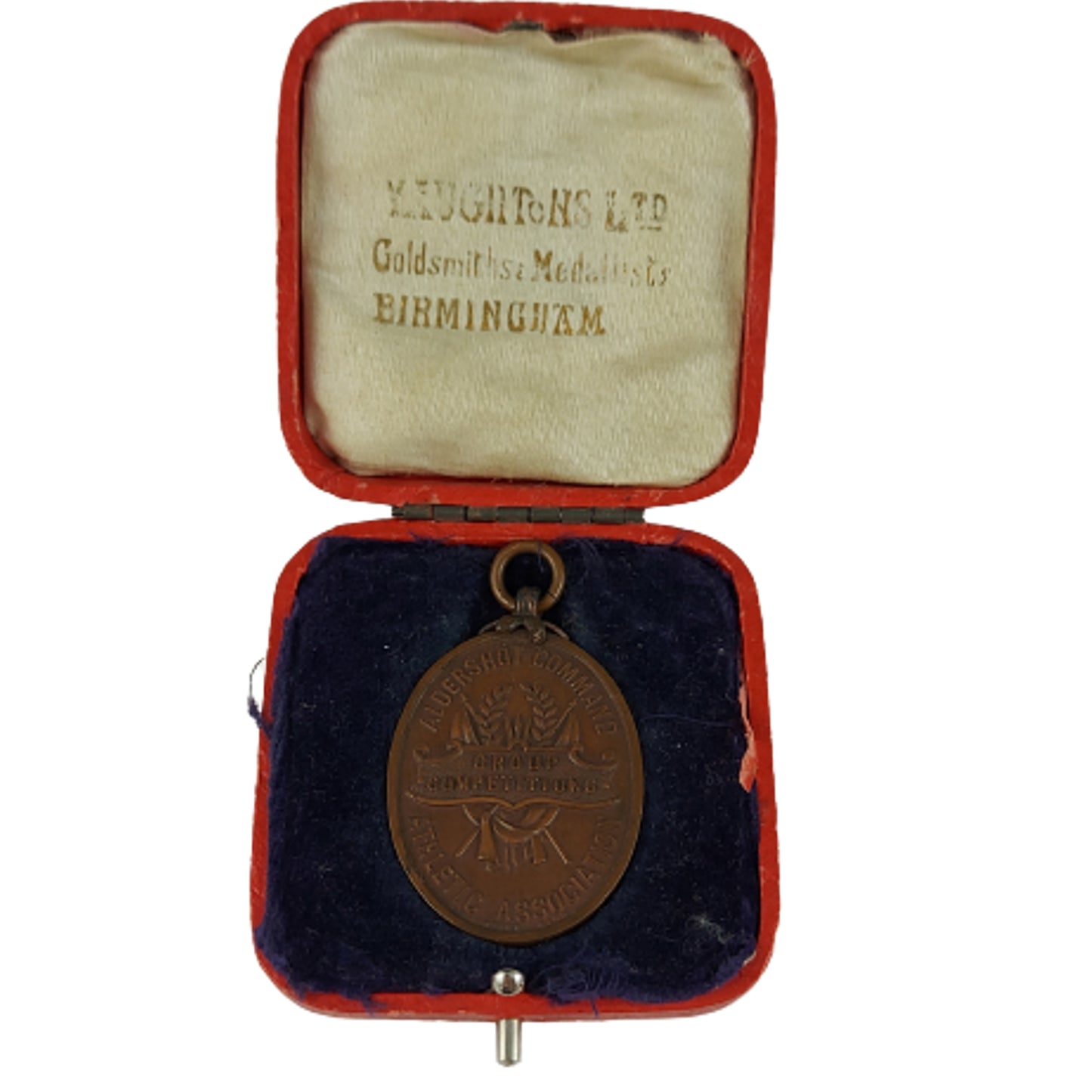 Cased WW1 Era Aldershot Command Athletic Association Medal