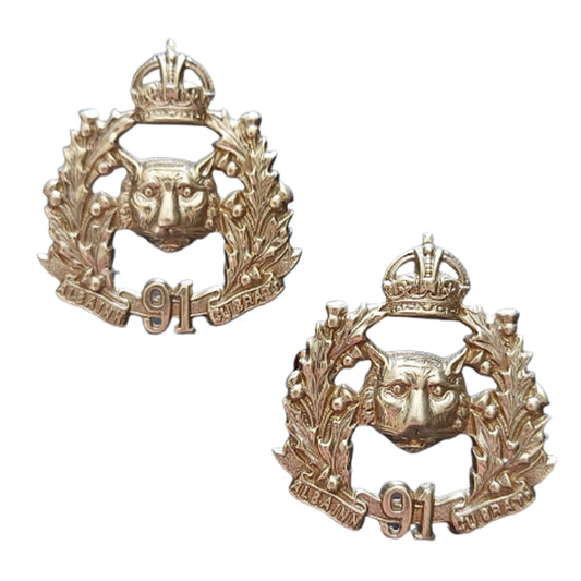 WW2 Canadian Argyll And Sutherland Collar Badge Pair