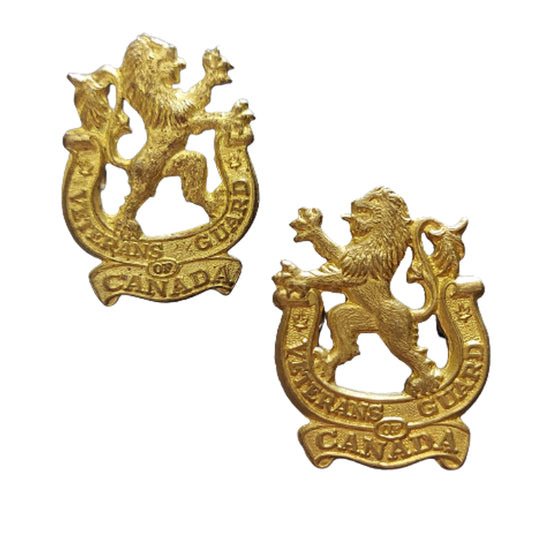 WW2 Veteran's Guard Canada Collar Badge Pair - Birks