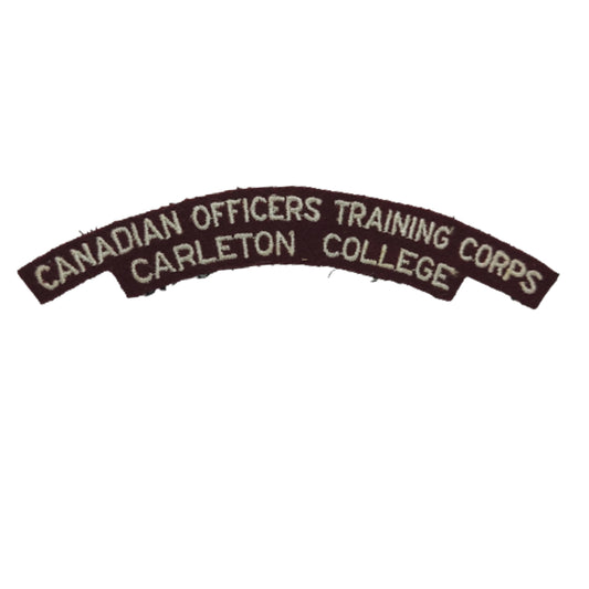 WW2 Canadian COTC Carleton College Cloth Shoulder Title