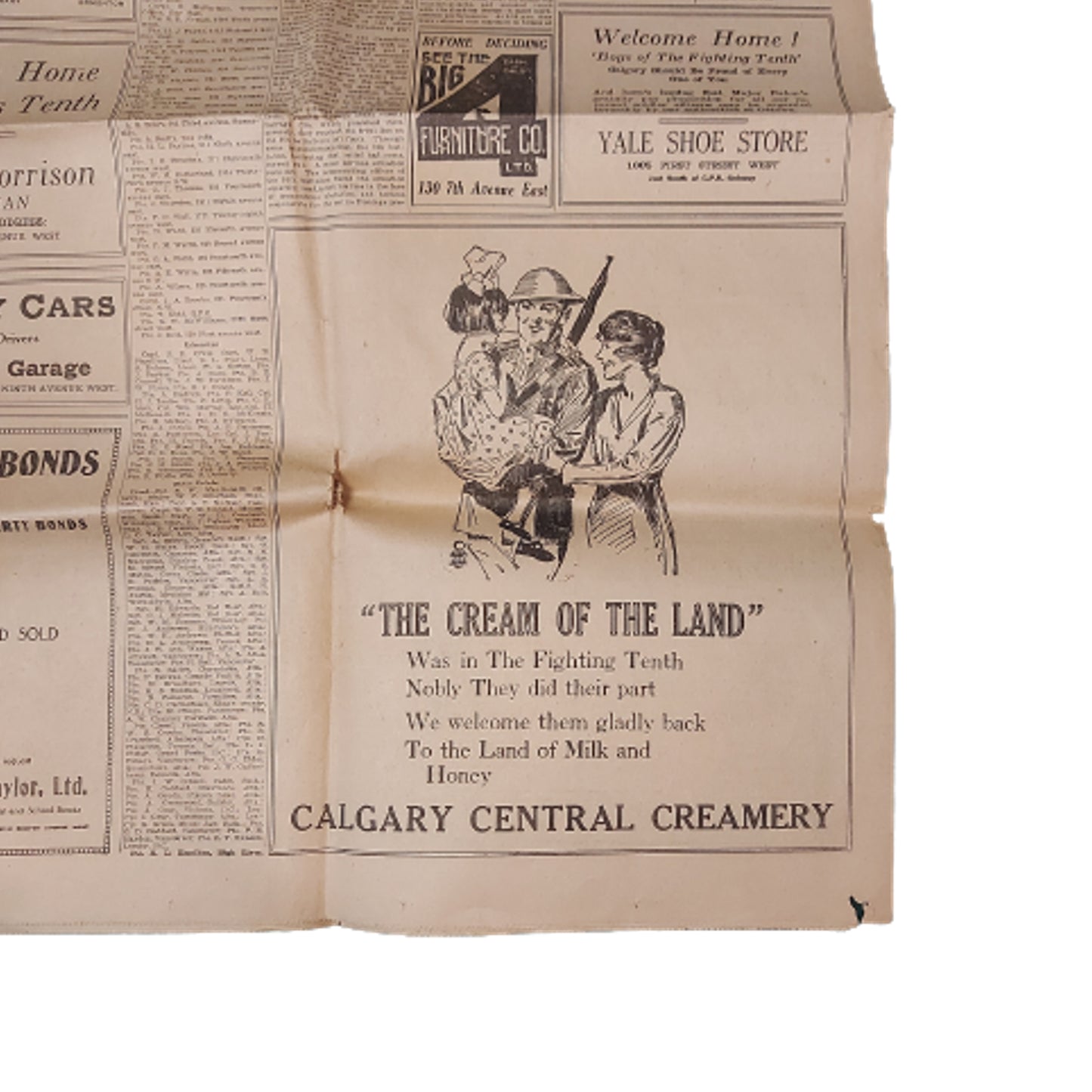 WW1 Canadian 10th Battalion Welcome Home Newspaper