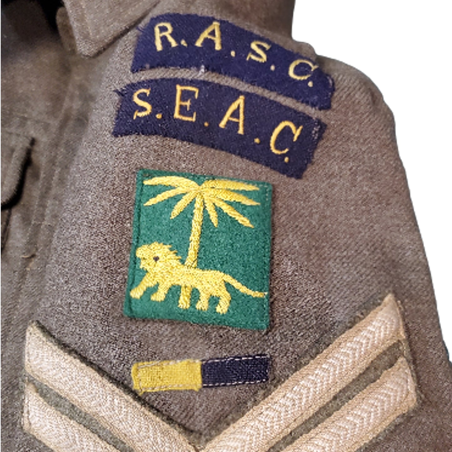 WW2 British RASC Royal Army Service Corps South East Asia Command Battle Tunic