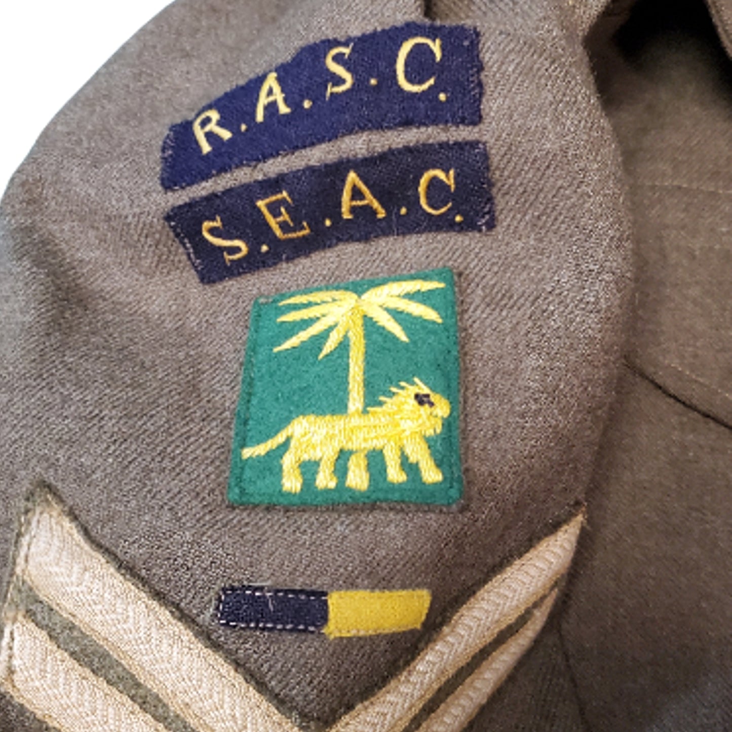 WW2 British RASC Royal Army Service Corps South East Asia Command Battle Tunic