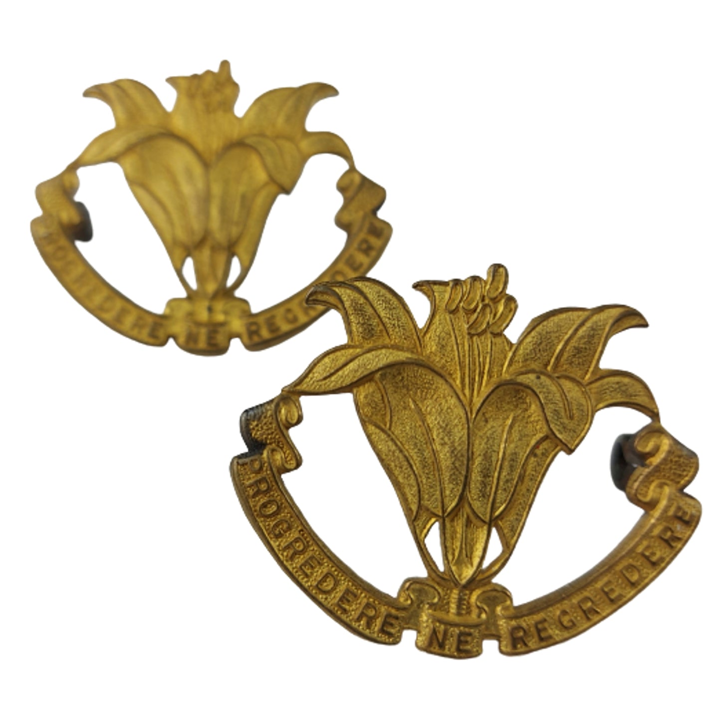 WW2 Canadian Assiniboia Regiment (Saskatchewan) Collar Badge Pair