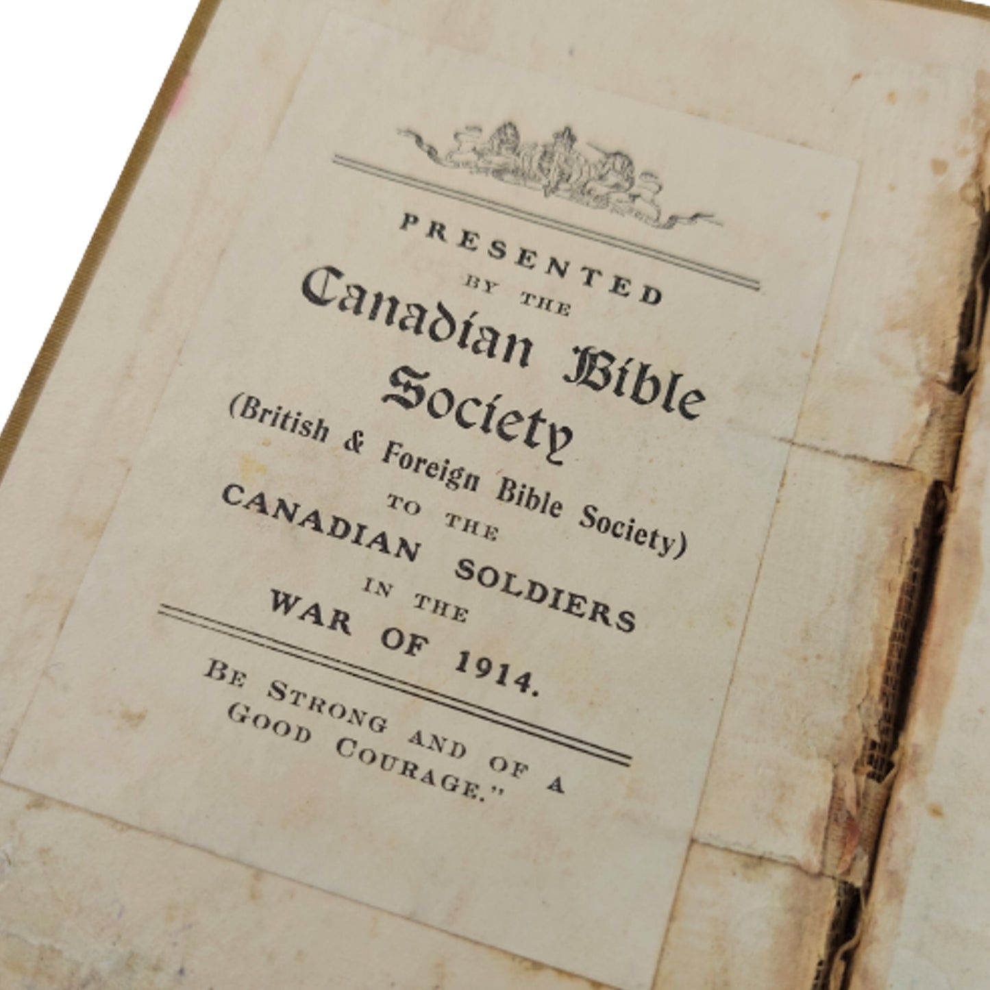 WW1 Canadian Soldiers 1914 New Testament