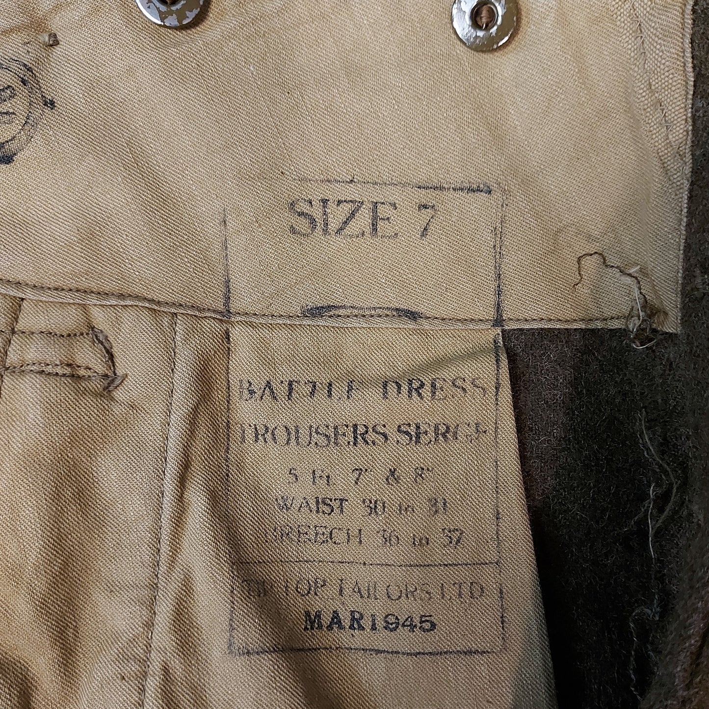 WW2 Canadian BD Battle Dress Trousers.