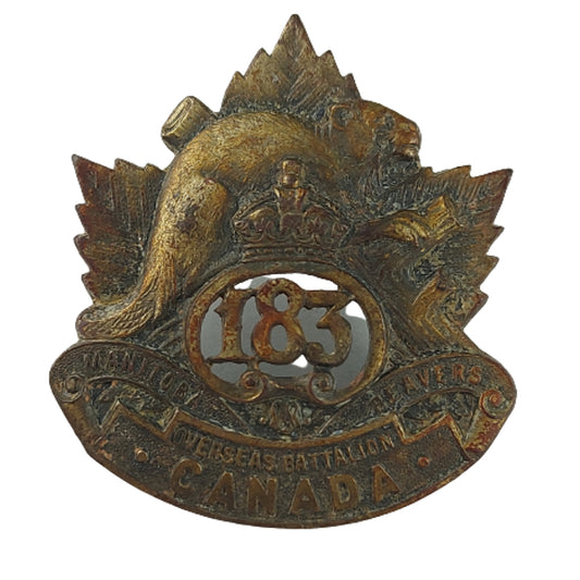 WW1 Canadian 183rd Battalion Cap Badge - Manitoba Beavers