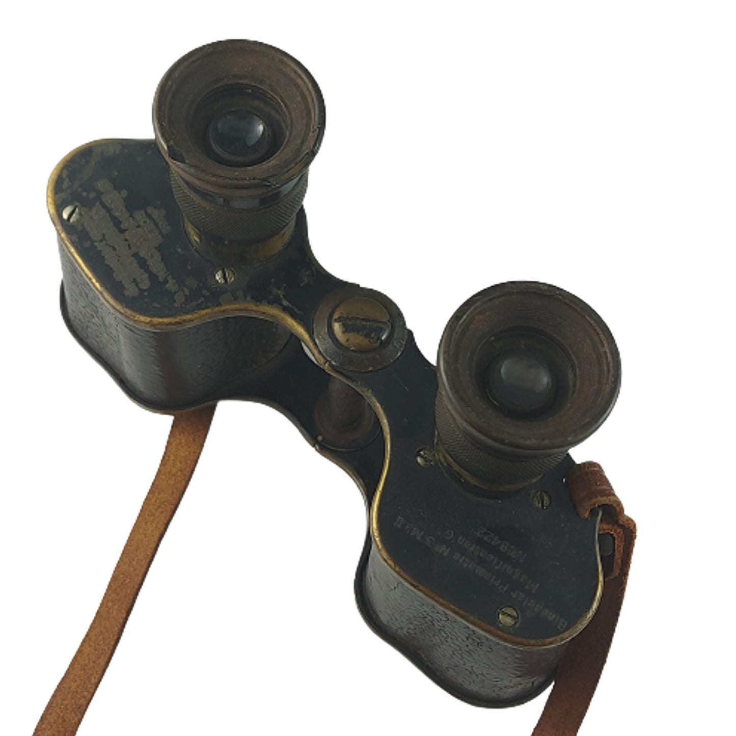 WW1 British Field Binoculars In Case 1918