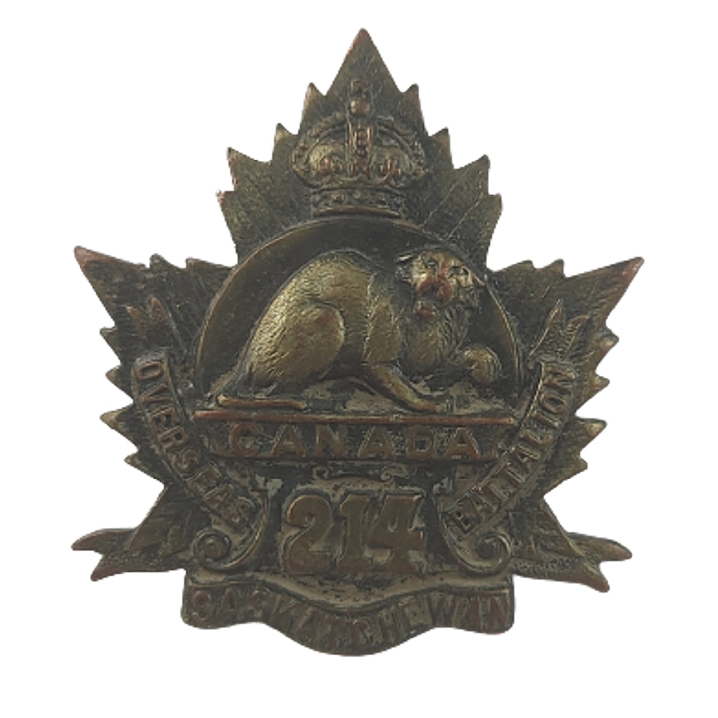 WW1 Canadian 214th Battalion Collar Badge - Wadena, Saskatchewan