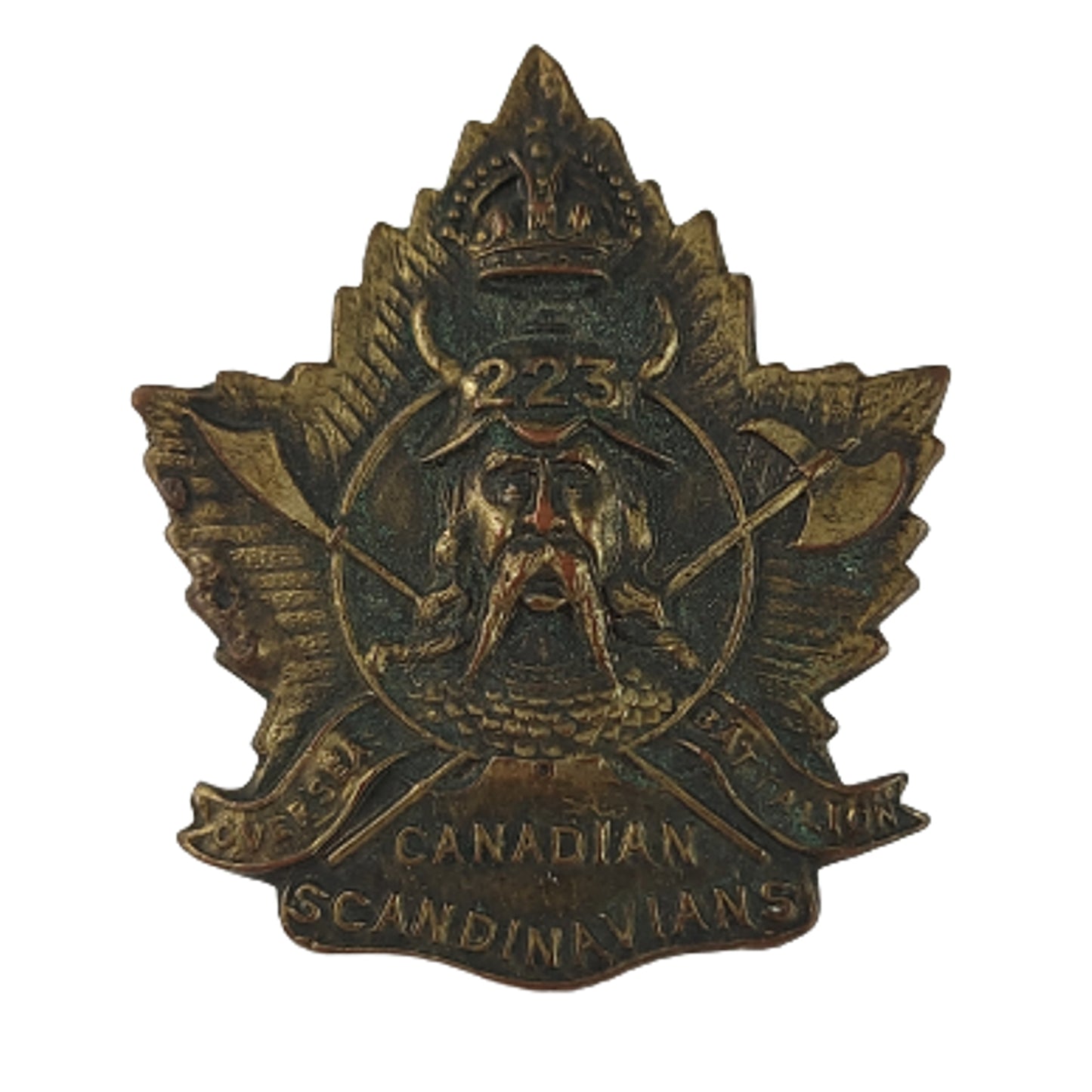 WW1 Canadian 223rd Battalion Collar Badge - Canadian Scandinavians