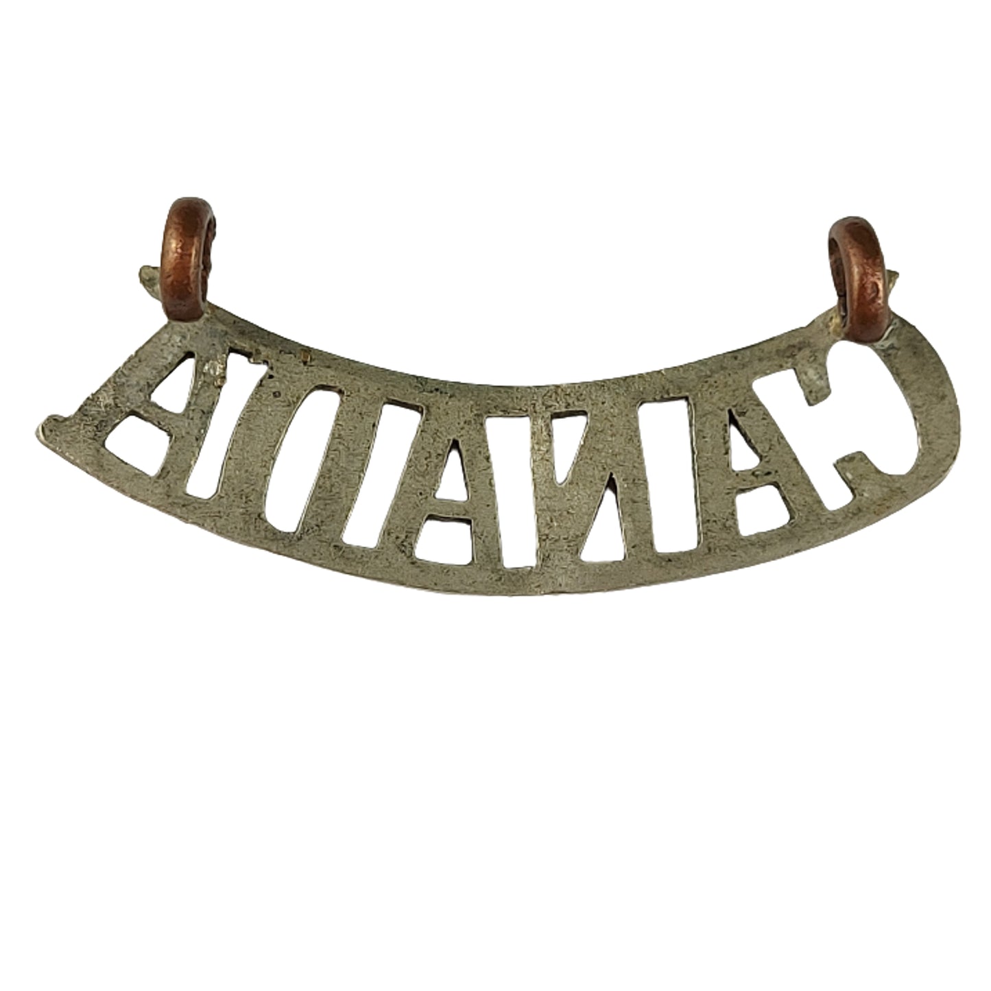 WW2 CANADA Shoulder Title - White Metal