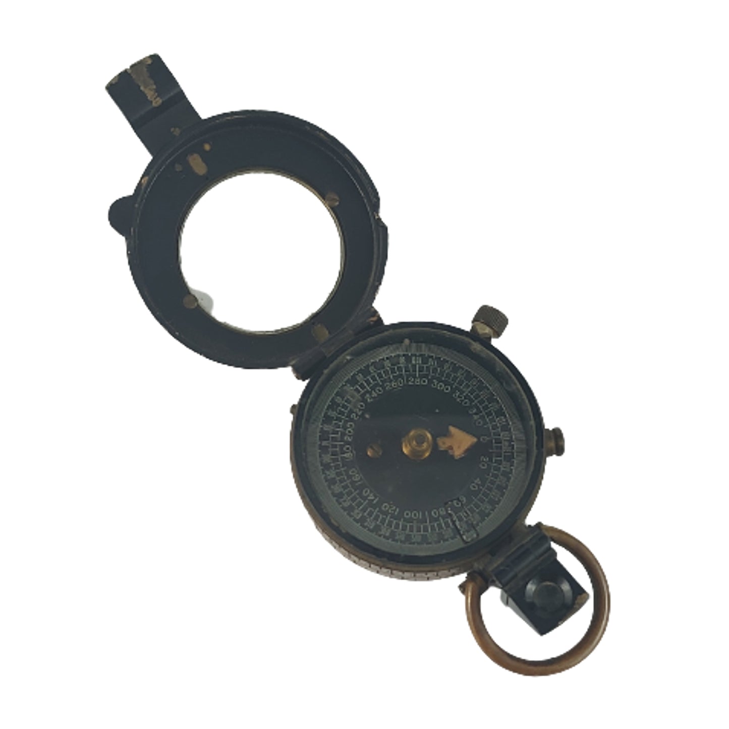 WW1 British Officer's Field Compass With Leather Carrier 1918