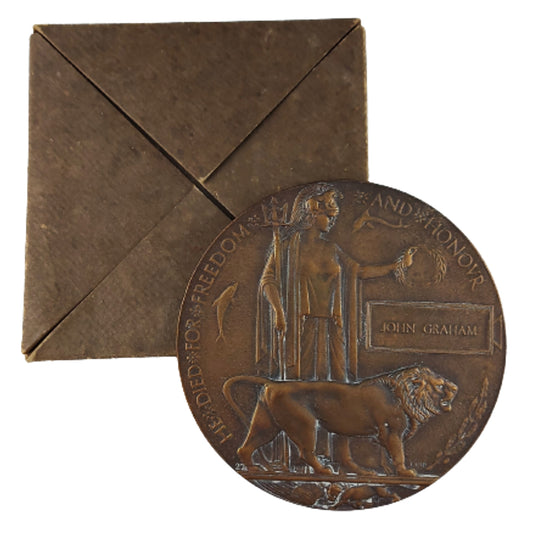 WW1 British Memorial Plaque In Envelope