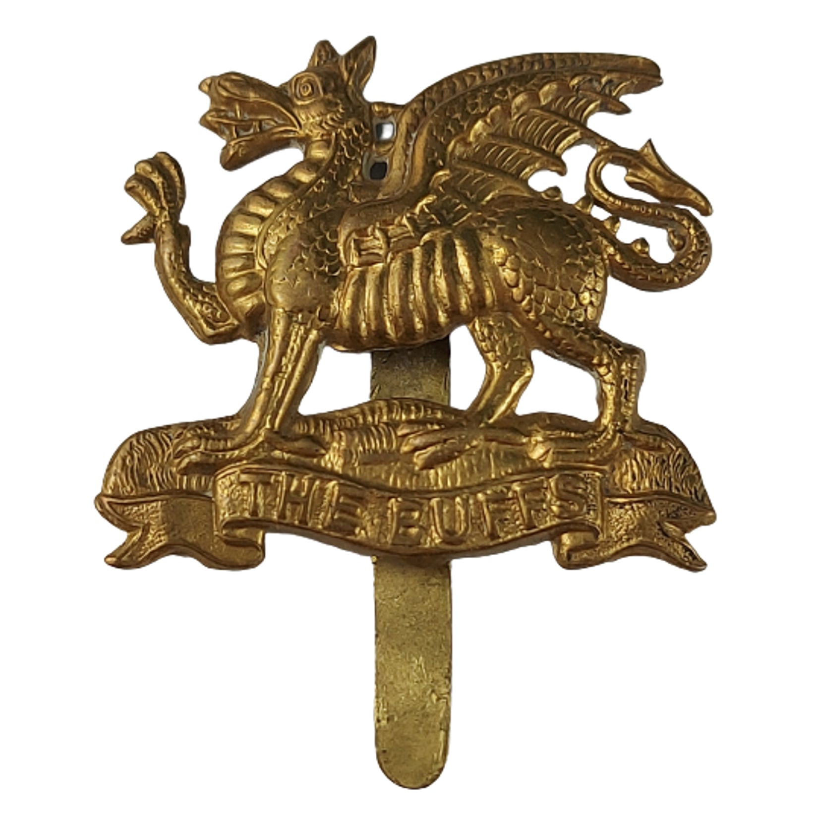 WW1 British BEF Buff Regiment Cap Badge – Canadian Soldier Militaria