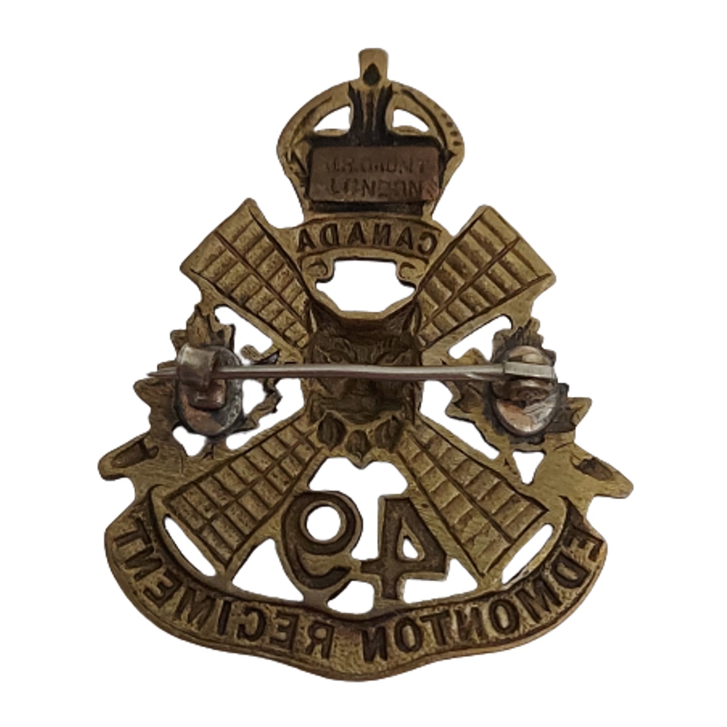 WW1 Canadian 49th Battalion Cap Badge - Edmonton Alberta - J.R. Gaunt