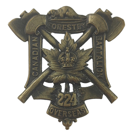 WW1 Canadian 224th Battalion Cap Badge - Forestry Battalion