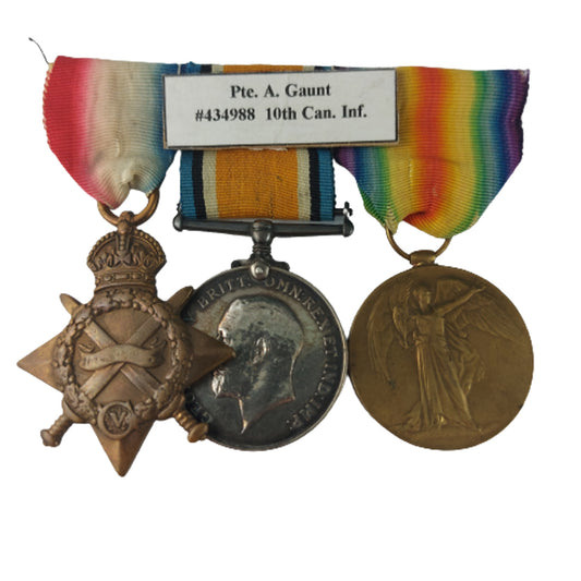 WW1 Canadian Medal Trio 10th Battalion