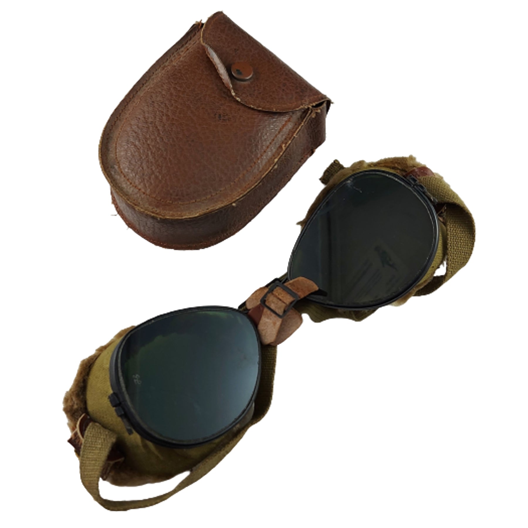 WW2 US United States Army Mountain Troop Goggles In Case