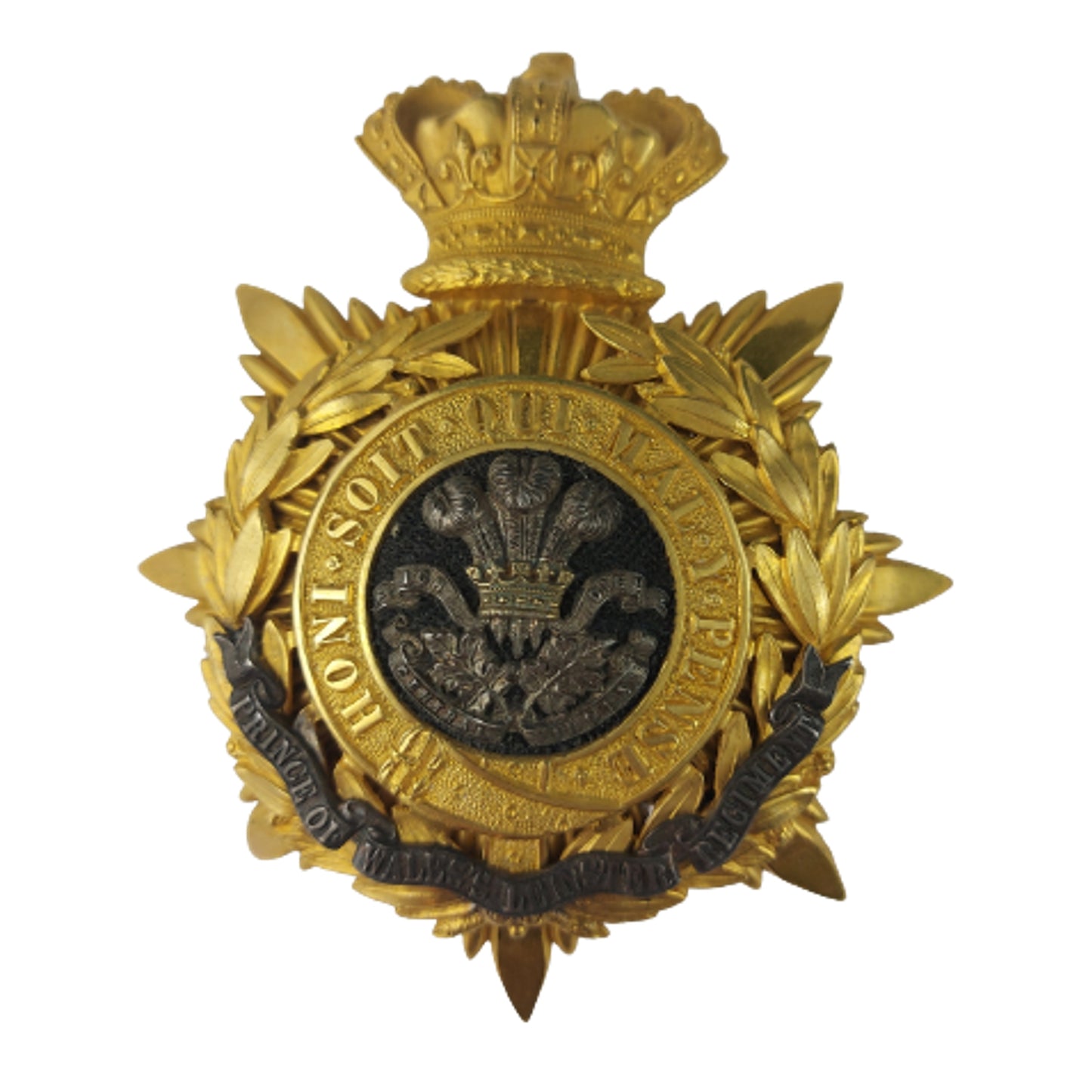 British Victorian 1876 Prince Of Wales Lewster Regiment Officer's Helmet Plate