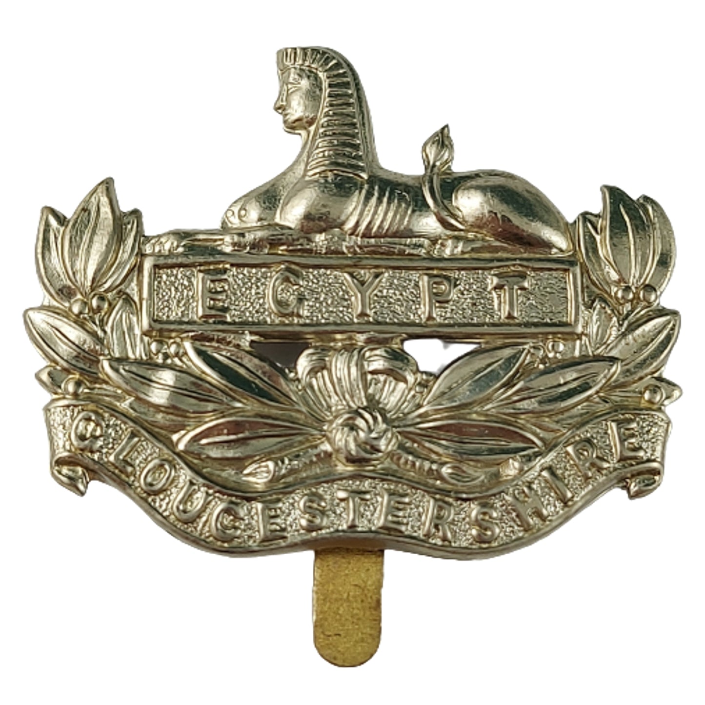 WW2 British Army Gloucestershire Regiment Egypt Cap Badge