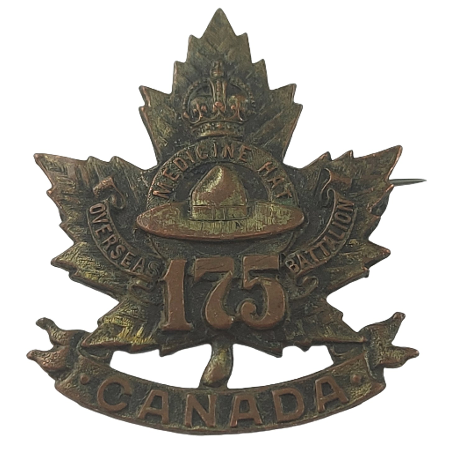 WW1 Canadian 175th Battalion Cap Badge - Medicine Hat Alberta