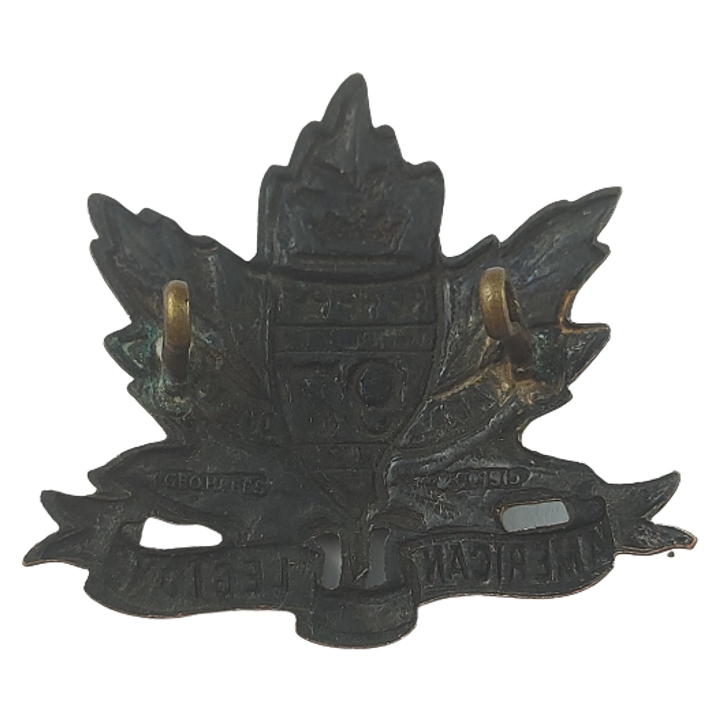 WW1 Canadian 97th Battalion Cap Badge - Toronto Americans - Geo. Lees 1915