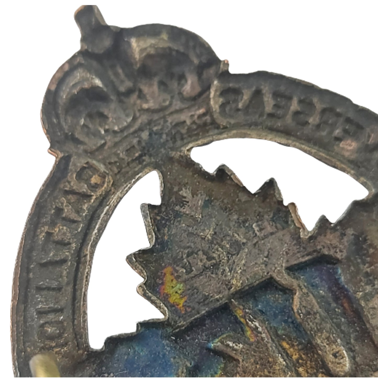 WW1 Canadian 113th Battalion Cap Badge - Lethbridge Highlanders - D.E. Black