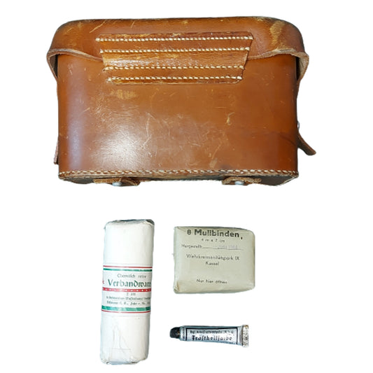 WW2 German Air Force Luftschutz Medical Pouch With Contents