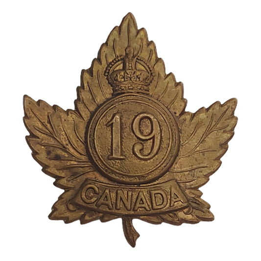 WW1 Canadian 19th Battalion Cap Badge - Toronto Ontario