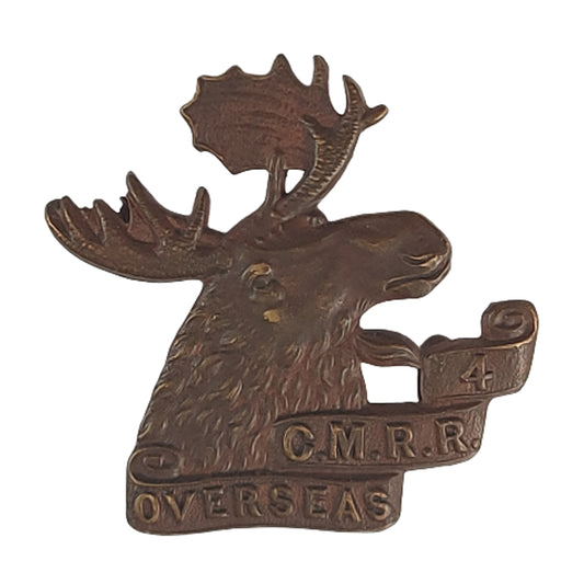 WW 4th CMR Canadian Mounted Rifles Collar Badge