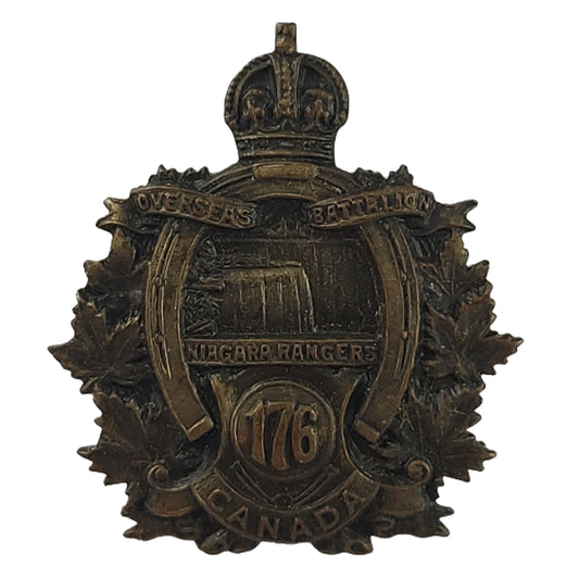 WW1 Canadian 176th Battalion Collar Badge - Niagara Rangers, Welland County