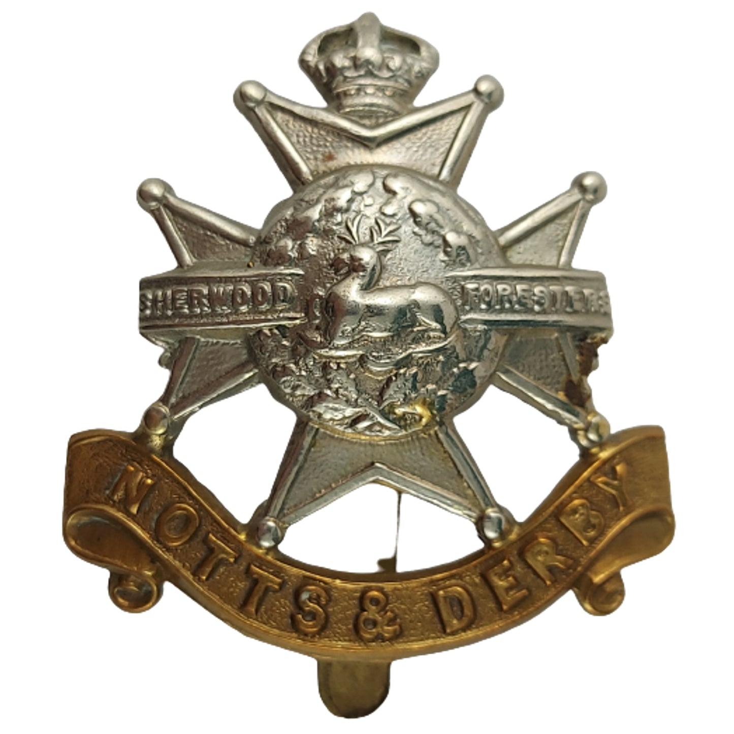 WW2 British Notts & Derby Regiment Cap Badge