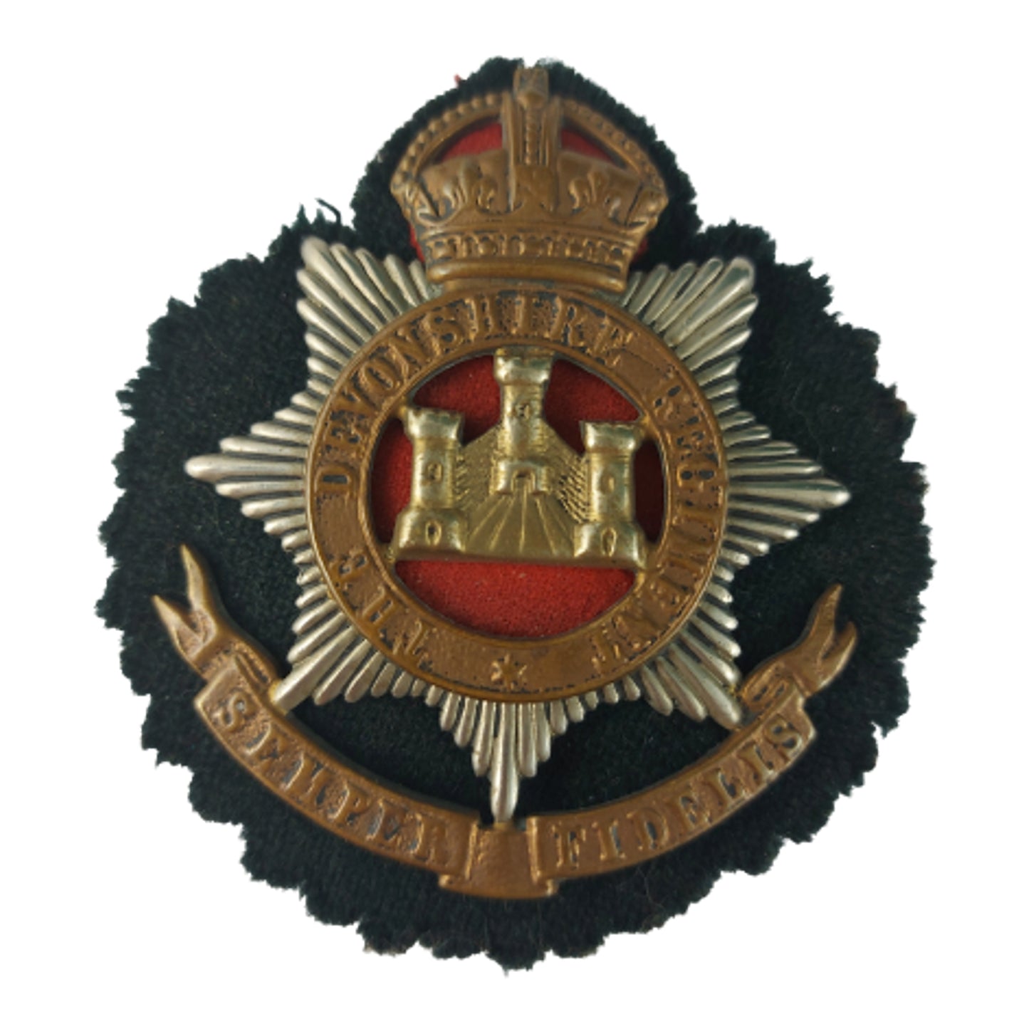 Pre-WW1 British 1902-1905 Devonshire Regiment Officer's Cap Badge