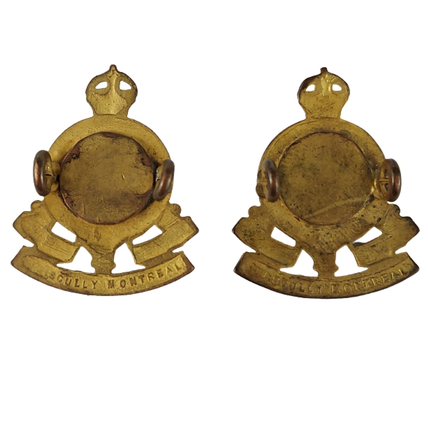 WW2 RCOC Royal Canadian Ordnance Corps Officer's Collar Badge Pair - Scully Montreal