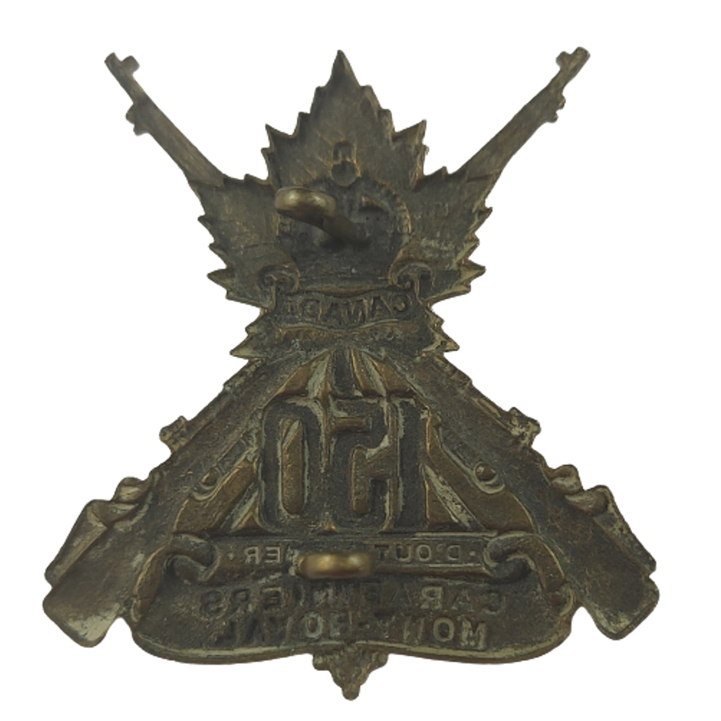 WW1 Canadian 150th Battalion Carabiniers Mont Royal Cap Badge - Montreal Quebec