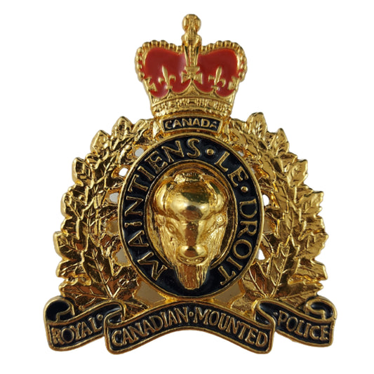 Brass And Enamel RCMP Royal Canadian Mounted Police Cap Badge